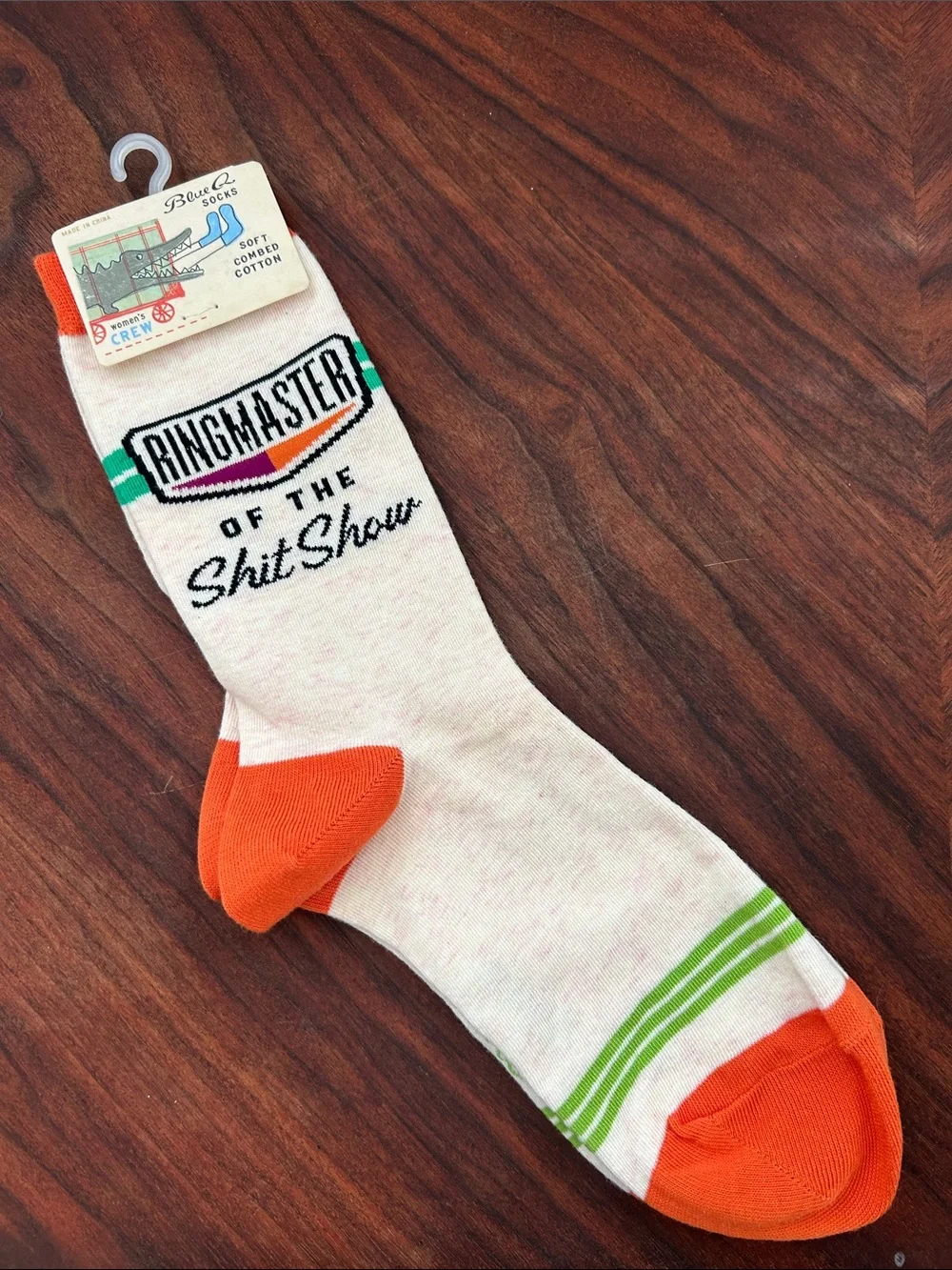 Blue Q 'Women’s ‘Ringmaster of the Shit Show' Crew Socks Size Medium NWT
